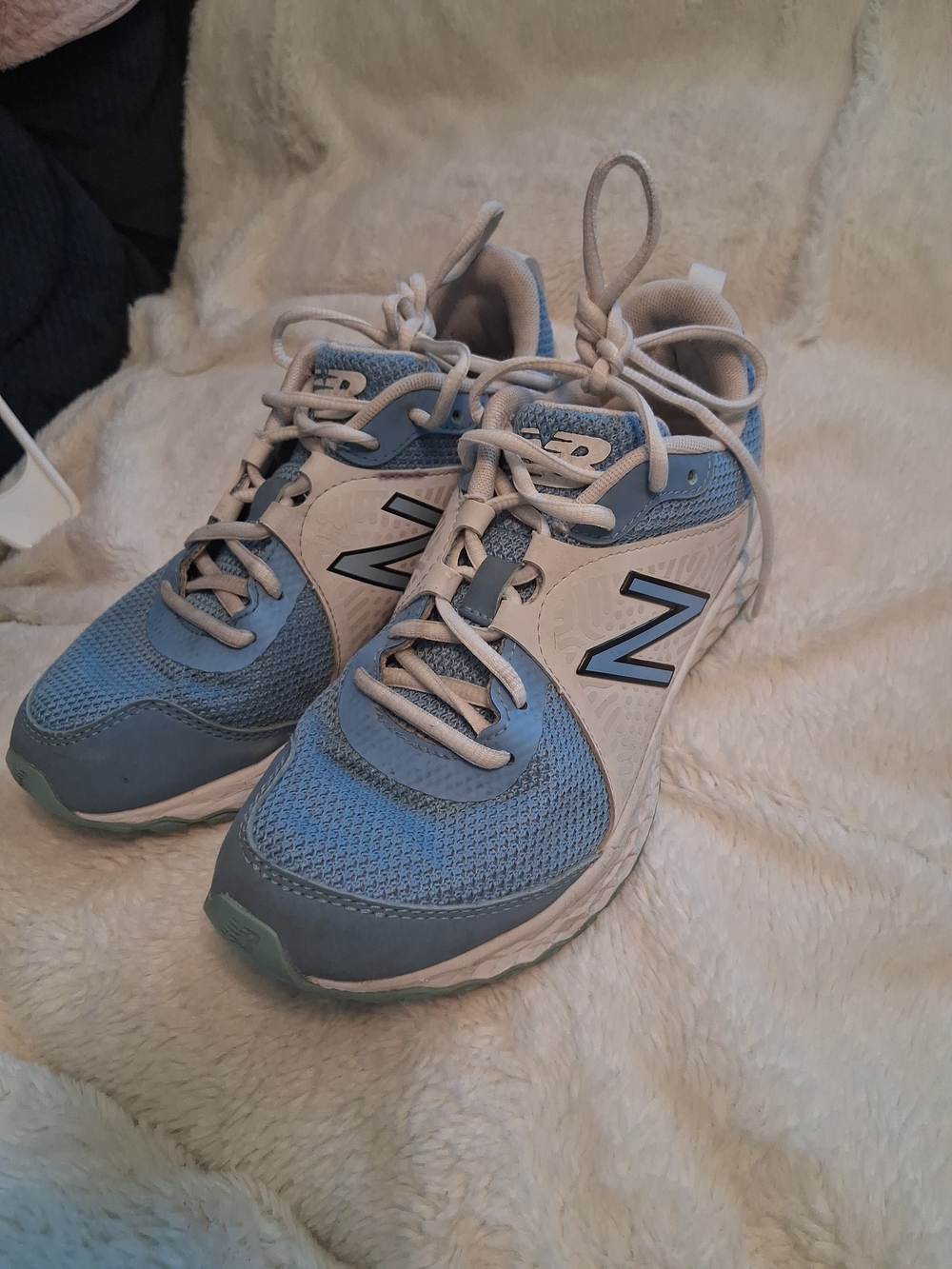 New Balance  Light Blue and White Athletic Sneakers